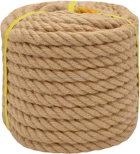 Cuerda de Yute natural 100%, 1 pulgada x 50 pies, cáñamo de Manila retorcido, resistente, duradero para manualidades, barandillas de <span class=keywords><strong>hamaca</strong></span> de cubierta náutica - Product Image 4