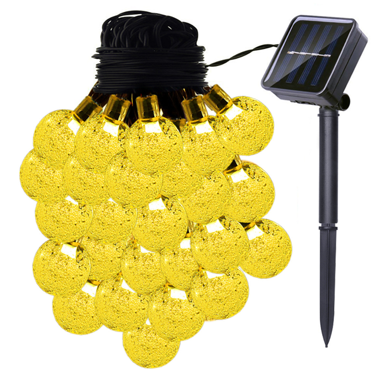 Hot Selling Led Solar String Kerstverlichting Outdoor Kristal Bal Decoraties Tuin Patio Haarlok Verlichting