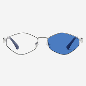 2025 personnalisé unisexe mode Pc lentille hommes tendance <span class=keywords><strong>dégradé</strong></span> métal nuances bleu <span class=keywords><strong>photochromique</strong></span> lunettes de soleil - Product Image 1