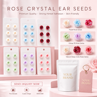 Autocollants auriculaires en strass rose, graines de pression auriculaire en cristal, patch de soin pour la santé