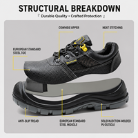Chaussures de sécurité industrielles en cuir de vache avec embout en acier, résistantes aux perforations et antidérapantes