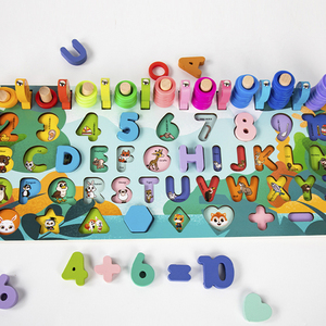 Gioco Educativo in Legno per Bambini in Età Prescolare, Tavola Logaritmica Magnetica con Alfabeto e Numeri, Puzzle Labirinto - Product Image 4