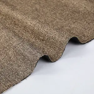 Atacado 100% poliéster linho look tecido de estofamento resistente à água jacquard sofá fio de linho padrão tingido 300gsm