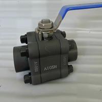 Vanne à boisseau sphérique forgée haute pression en trois parties, pour gaz haute température, OEM, filetée, soudée bout à bout, soudée à douille, A105