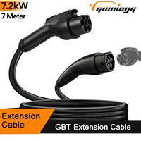 Nouveau câble d'extension de charge pour véhicules électriques 7M GB/T 32A 7.2KW, cordon de chargeur portable pour véhicules électriques