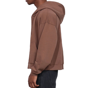 Logo personnalisé French Terry Full Zipper-Up Sweat à capuche en coton épais de haute qualité imprimé partout recadrée hiver 2 pièces hommes - Product Image 3