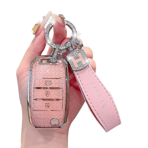 เคสกุญแจรถยนต์ TPU นุ่มแบบพรีเมียม สำหรับ KIA K3 KX3 Sportage <span class=keywords><strong>R</strong></span> GT KV7 พร้อมพวงกุญแจสีชมพู อุปกรณ์เสริมจากโรงงาน - Product Image 3