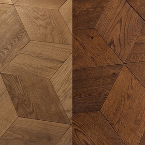 Plancher en parquet vintage multicouche en bois dur composite en placage de bois de chêne massif de style américain en forme de diamant 300*300 pour usage domestique - Product Image 3