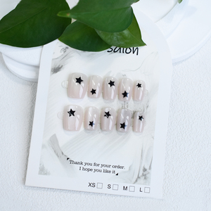 Venta al por mayor personalizado hecho a mano prensa en las <span class=keywords><strong>uñas</strong></span> punta artificial <span class=keywords><strong>uñas</strong></span> <span class=keywords><strong>postizas</strong></span> arte estilo chino estrella ojo de gato - Product Image 3