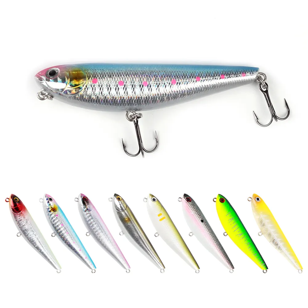 Colorful OEM High quality 85mm 9.5g topwater stick bait fishing lures floating pencil lure