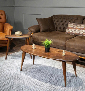 Table basse en bois de noyer massif, ovale, ellipse, rectangle, style moderne du milieu du siècle, faite à la main, prix de gros - Product Image 4