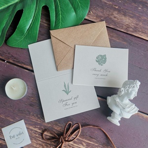 Cartes de vœux en carton style naturel pour Noël, Nouvel An, Thanksgiving - Ensemble d'enveloppes pour messages professionnels et personnels - Product Image 3