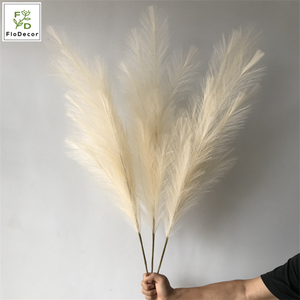 Bouquet de roseaux artificielles, nouveauté, décoration pour fête de mariage, <span class=keywords><strong>fleurs</strong></span> avec plume, naturel, blanc, <span class=keywords><strong>rose</strong></span>, vente en gros - Product Image 3