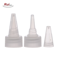 Bouchon à vis conique transparent en plastique 20/24/28/410 avec couvercle de buse détachable pour emballage de bouteilles d'huile de cuisson et de condiments