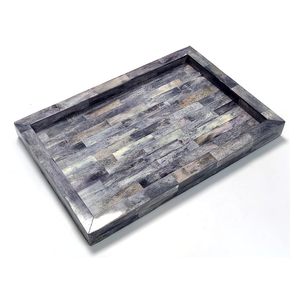 Plateau de service de luxe en incrustation d'os fabriqué à la main avec une base en bois solide au design unique pour le bureau à domicile ou l'affichage décoratif de fête - Product Image 6