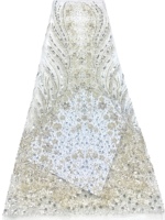 Tissu en dentelle brodée florale de luxe violet avec paillettes, tissu écologique pour vêtements