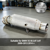 Tuyaux d'échappement en acier inoxydable personnalisés LK avec catalyseur, collecteur avant haute performance de 3 pouces pour BMW X5 X6 2.0T 3.0T 2009-2013 2014