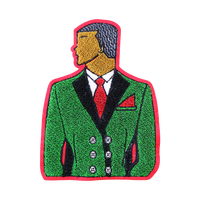 Vente en gros logo personnalisé Puff 3d presse à chaud chenille brodée au fer sur patchs chenille tissée pour accessoires de vêtement