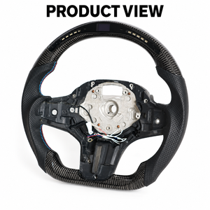Volant G30 2018-2023 aspect carbone pour BMW Série 5 avec LED noir trois branches, remplacement personnalisé, vente en gros - Product Image 5