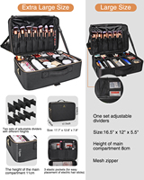 ReIaveI XL Trousse de maquillage portable multifonctionnelle durable et élégante en PVC avec fermeture éclair imperméable pour artistes