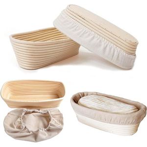 Geschenk-Korbsatz 14 Zoll Banneton Kuppel Brotbacken Sauerteig Rührer Günstiger Brotkorb Logo Teigschaber Grau 22 Rund - Product Image 1