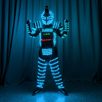 Costume de robot LED avec armure laser, tenue de scène LED, gants laser programmables pour bar, Halloween, remise de diplôme, performance en club