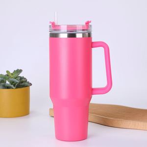 <b>Travel</b> Car H1.0 <b>Handle</b> <b>Mug</b> 40oz Double Wall Insulated Tumbler Lid Straw Anti-Slip ODM Custom Brand - Product Image 4