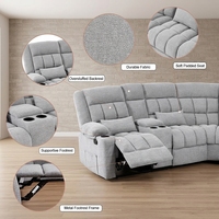 VANBOW Komfortables Stoff-6-Sitzer Modulares Relaxsofa Eckgarnitur für Wohnzimmer