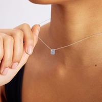 Pendentif de luxe en argent sterling 925 plaqué rhodium avec pierre en zircon taille baguette pour femmes, bijoux de mode en gros