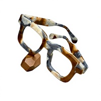 Montures de lunettes en acétate de haute qualité, monture carrée, verres personnalisés, stock d'usine en gros pour femmes et hommes