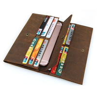 Dompet Kulit Asli Pria Gaya Retro Amerika, Dompet Kulit Crazy Horse, Grosir Pabrik, Tempat Paspor
