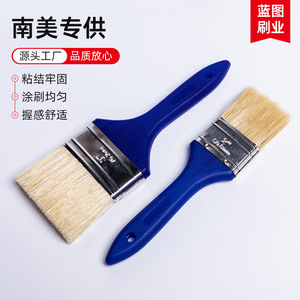 Brocha plana para pintar con cerdas de cerdo mezcladas, mango de plástico azul de 12-18 mm, origen Zhenjiang, Jiangsu - Product Image 3