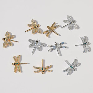 Breloques libellule et papillon en cristal et strass, micro-incrustation, pendentif insecte, kit d'accessoires de bijoux unisexe pour usage quotidien - Product Image 4