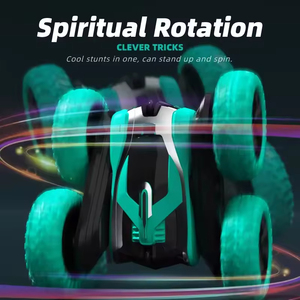 Macchinina per bambini <span class=keywords><strong>RC</strong></span> 2.4Ghz veicolo binario a doppia faccia plastica telecomando rotolamento Stunt Car - Product Image 2