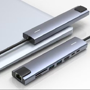 8 en 1 Tipo-C Hub Multipuerto Estación de acoplamiento con 4K HDTV USB3.0 RJ45 SDTF Adaptador de carga PD 8 puertos USB C Hubs - Product Image 5