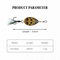 Nouvelle conception de leurre de pêche imprimé en 3D, spinnerbait, 60 mm, 7,5 g, pour la pêche au poisson-chat, au bar, au brochet, au loup-eau en eau douce, avec écailles d'insectes Hessen