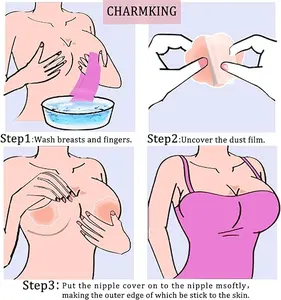 女性のためのスターセクシーな粘着性シリコン胸乳首カバー結婚式とビキニのための柔らかいバンプ防止胸ステッカー