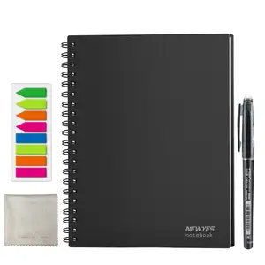 Newyes de B5 diario Tapa dura espiral inteligente reutilizable Bloc de notas impermeable borrable, cuaderno de escritura