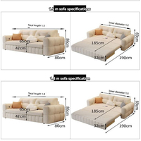 Sofá Cama Plegable de 3 Plazas con Almacenamiento Diseño Moderno para Apartamentos Pequeños Ideal para Cuartos de Huéspedes