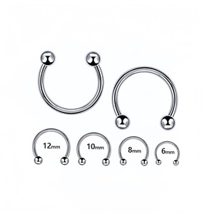 Anneau de nez en acier inoxydable en forme de C, clou en forme de flèche 16G, bijou corporel unisexe, accessoire de piercing - Product Image 2