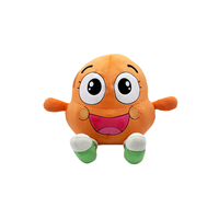 Ensemble de jouets en peluche ronds orange de style dessin animé, figurines en peluche à achat immédiat pour la vente en gros aux chaînes de magasins de proximité