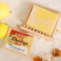 Savon de Bain Solide Artisanal au Citron, Traitement à Froid, Ingrédients Biologiques, Exfoliant, Élimination des Taches Brunes, Hydratant, Éclatant
