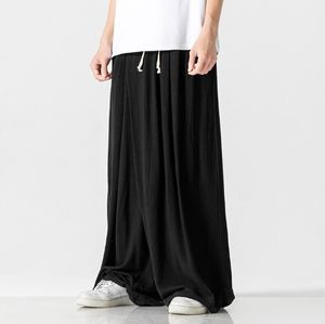 Liu Ming 2025 Nuevos hombres Joggers de pierna ancha-Ropa de calle coreana Pantalones sueltos con cordón (Casual y de moda) - Product Image 6