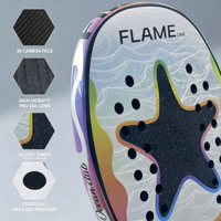 Raqueta de Tenis Playa de Fibra de Carbono 3K con Núcleo de EVA, Tamaño Juvenil, para Niños, Competitiva, OEM, Personalizada, Estándar ITF, de Fábrica