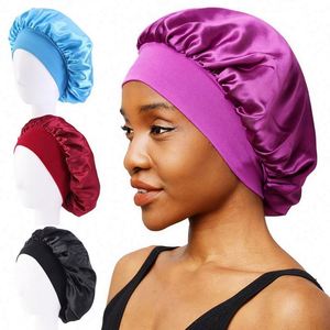 Bonnet en satin pour femme avec bande élastique douce – Utilisation quotidienne, plage, extérieur, toutes saisons, pour dormir - Product Image 1
