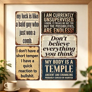 Insegna in Metallo con Slogan Divertente, Sfondo Giornale, Decorazione da Parete per Man Cave, Bar, Garage, 8x12 Pollici - Product Image 4