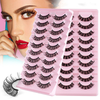 10 paires de cils naturels en une seule barquette, vente en gros, cils russes 5D, cils en bande, cils D Curl, cils artificiels confortables