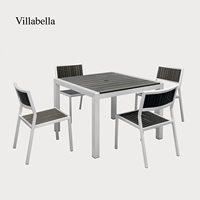 Meubles d'extérieur de luxe, table et chaises de salle à manger en aluminium pour patio, ensemble de meubles de jardin, hôtel, restaurant