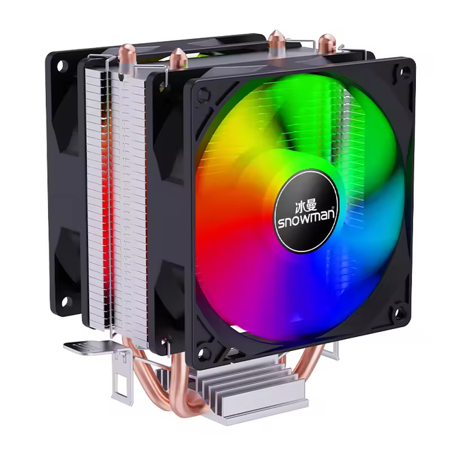 SNOWMAN Ultimate CPU Cooling Solution 2 Heat Pipes Copper Heatsink with RGB LED Fan for Ultimate High PC Performance Factory