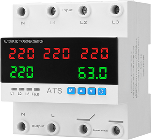 Protecteur de tension automatique solaire 63a 80a 100a, interrupteur de transfert de phase avec limite de surintensité pour ATS triphasé - Product Image 1